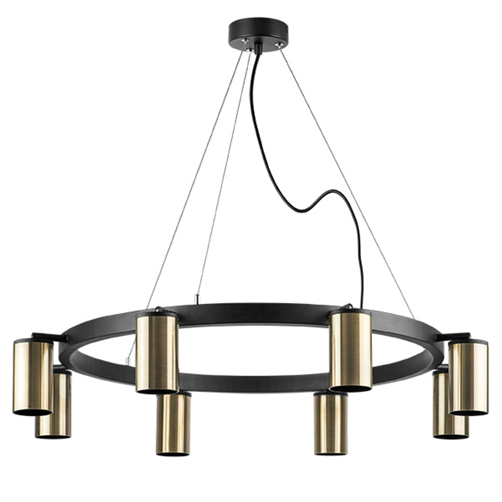 LR018318 Люстра RULLO 8х50W GU10 ЧЕРНЫЙ/БРОНЗА (571018+214431-8)