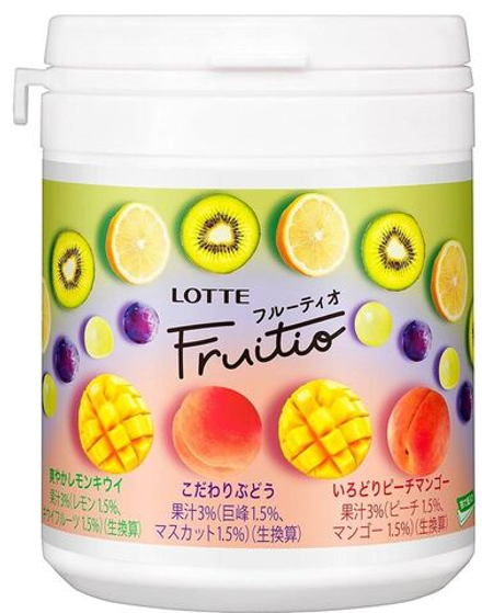 Жевательная резинка FRUITIO Assorted Family Bottle, Lotte, 143г