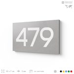 Номер на дверь 479, табличка на дверь для офиса, квартиры, кабинета, аудитории, склада, серая 120х70 мм, Айдентика Технолоджи