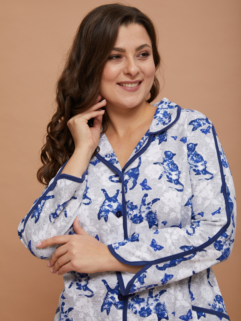 Кофта Кфн-002Х/серый-кошкибабочки