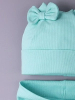 Шапка для девочки осенняя с ушками и снуд