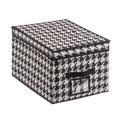 Короб для хранения "Пепита", Д400 Ш300 В250, черно-белый