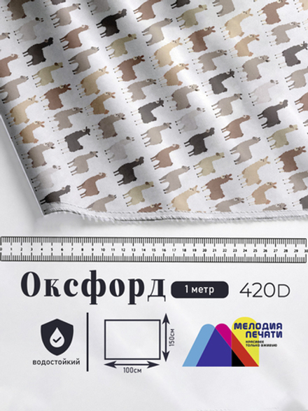 Оксфорд с принтом 1 метр №2 420 D