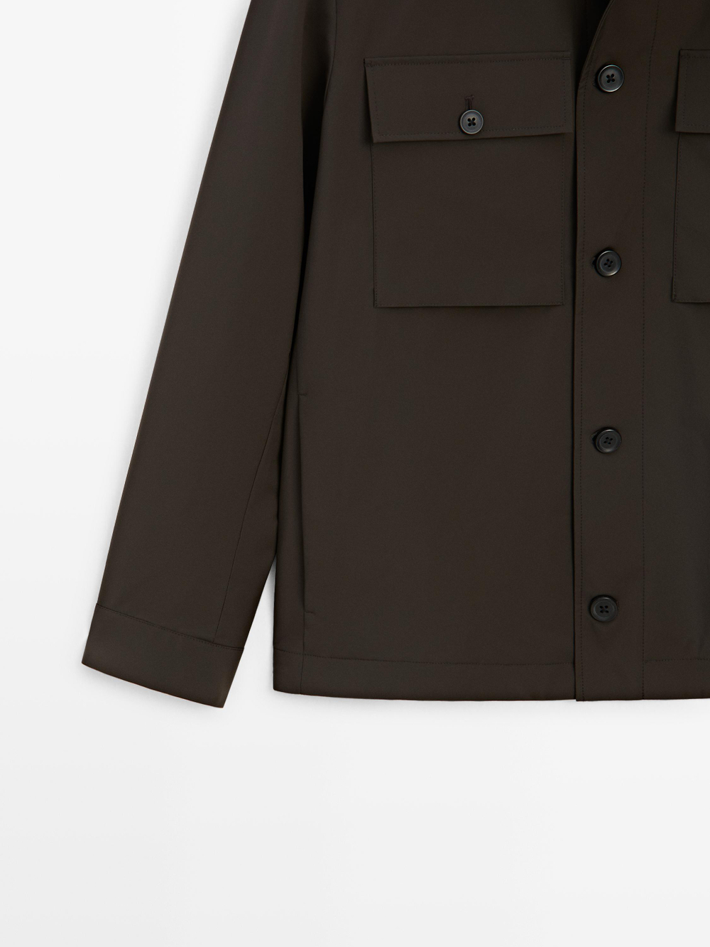 Massimo Dutti Короткая куртка с карманами, шоколадный