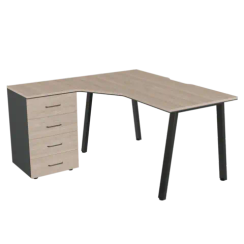 Рабочее место на А-каркасе левое PREGO OFFICE 1600*1400*750 ПОРМ-16АЛ