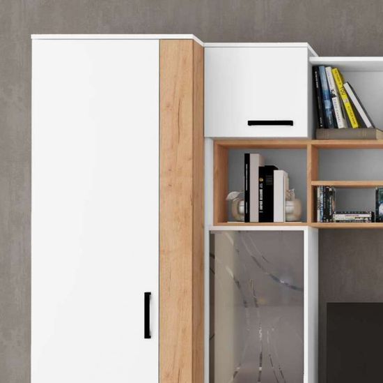 Шкаф ОСКАР-18 бельевой белый / дуб крафт золотой