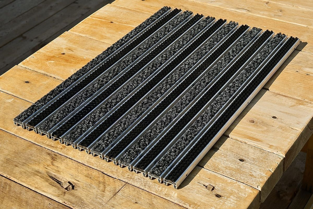 Придверная решетка Gidrolica Step – текстиль + щетка, 390×590 мм