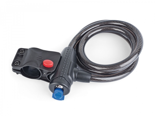 Замок вело ASL-45 12х1200 мм автом. (4 ключа) )с крепл. с защ. колпачком черный AUTHOR