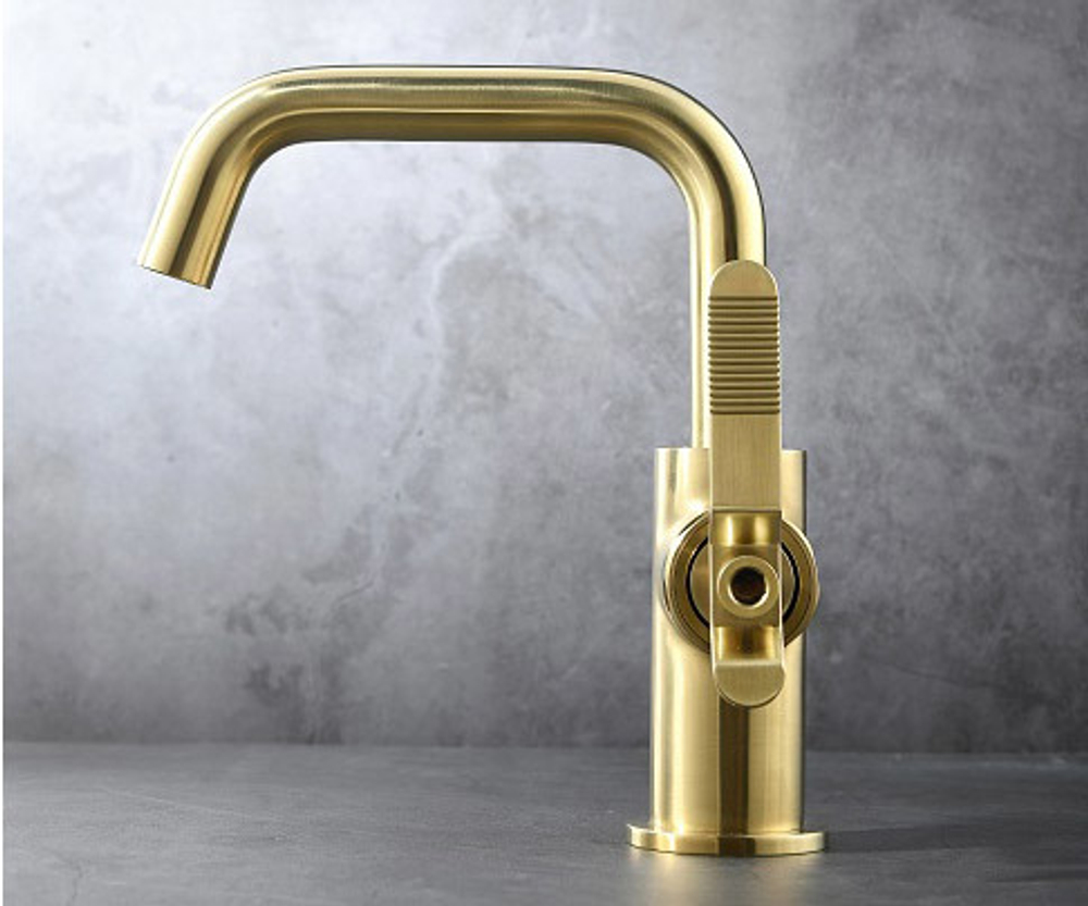 Смеситель на раковину матовое золото Bronze de luxe 1760'S LOFT