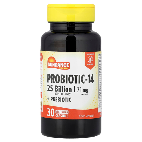 Sundance Vitamins, Probiotic-14, 30 вегетарианских капсул (35,5 мг в 1 капсуле)