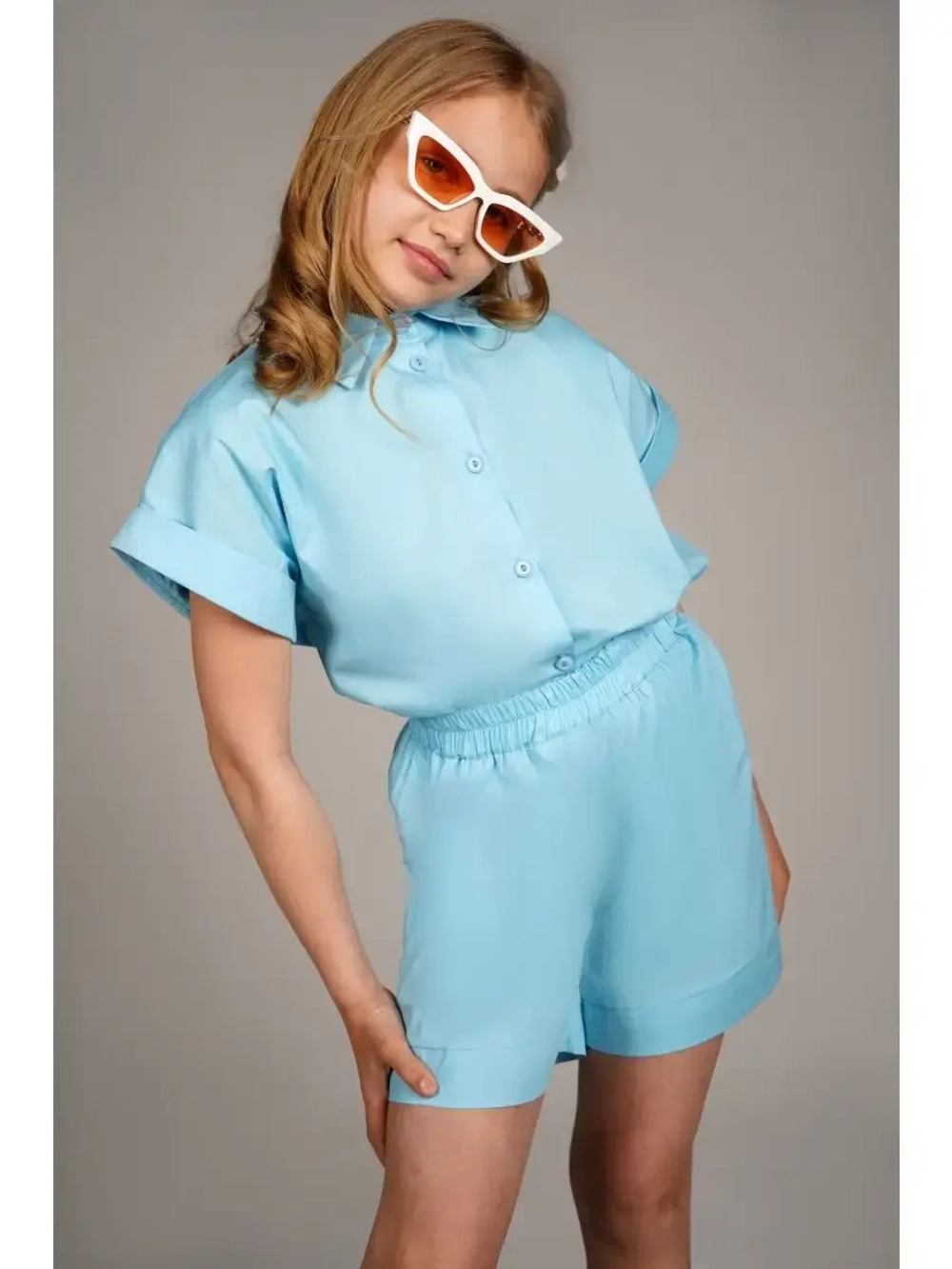 Костюм для девочки летний шорты рубашка