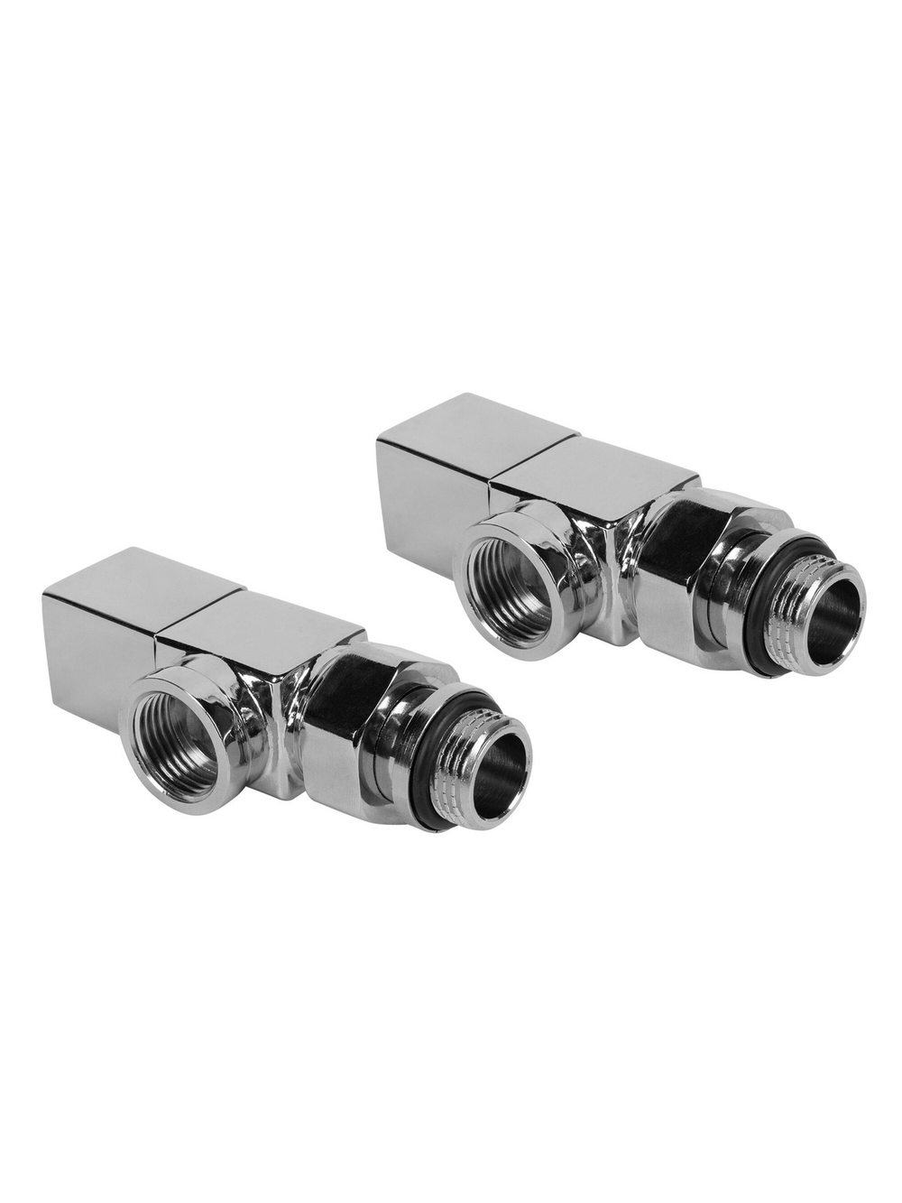 Набор дизайн-вентилей CUBE, осевой (хром) 1/2"