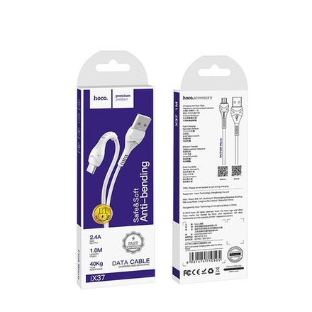 Кабель USB - Micro HOCO X37 (белый) 1m