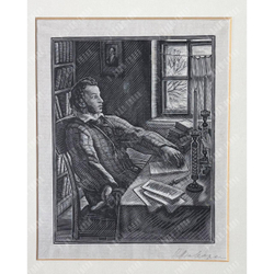 Фаворский В. А. Портрет А. С. Пушкина. Бумага, ксилография. 1955