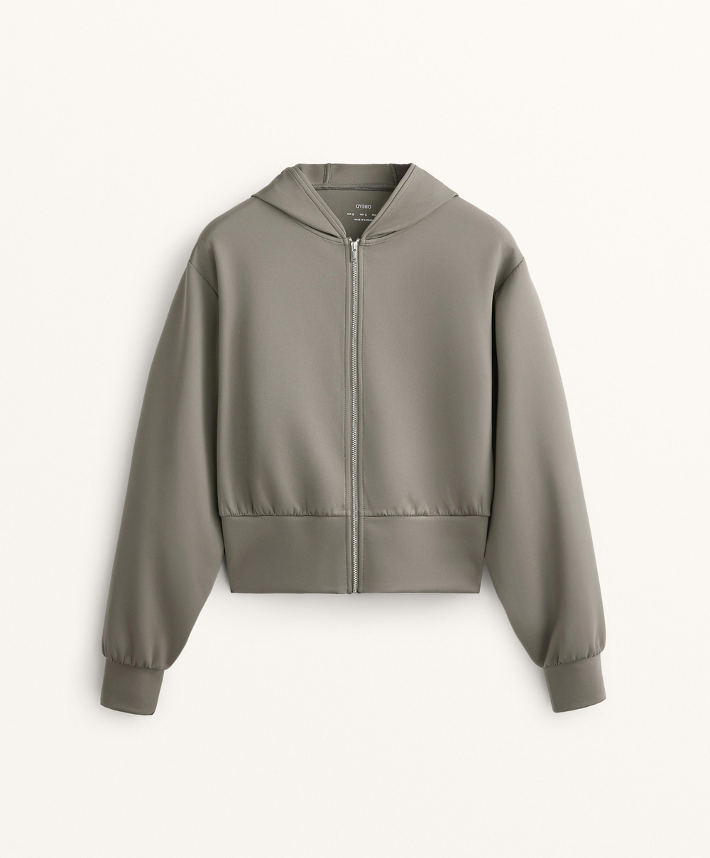 Oysho Куртка с капюшоном, линялый хаки
