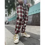 Брюки клетчатые БИЧ бело-красные