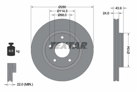 TEXTAR - 92232205-TET - Brake Disc