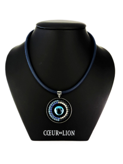 4697 Coeur de Lion темно-синее колье из кожи с кулоном из кристаллов Сваровски - Parfum.cash