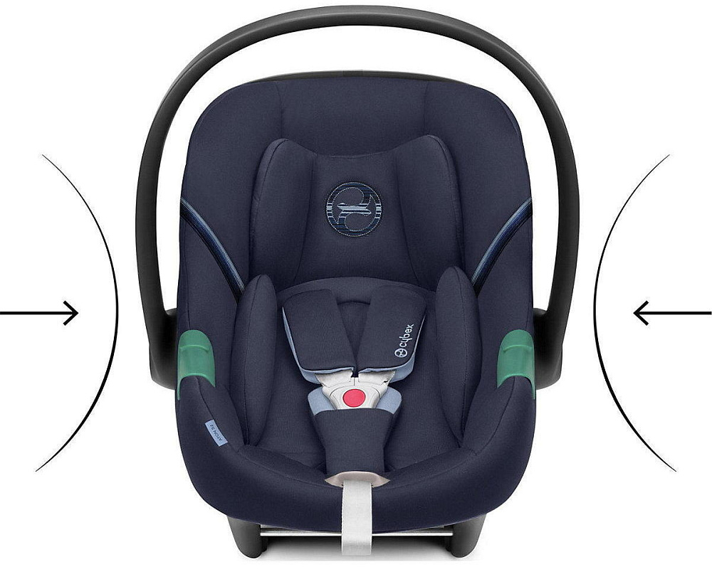 Коляска Cybex Coya Matt Black Frame Aton S2 i-Size Ocean Blue Leaf Green с дождевиком и бампером