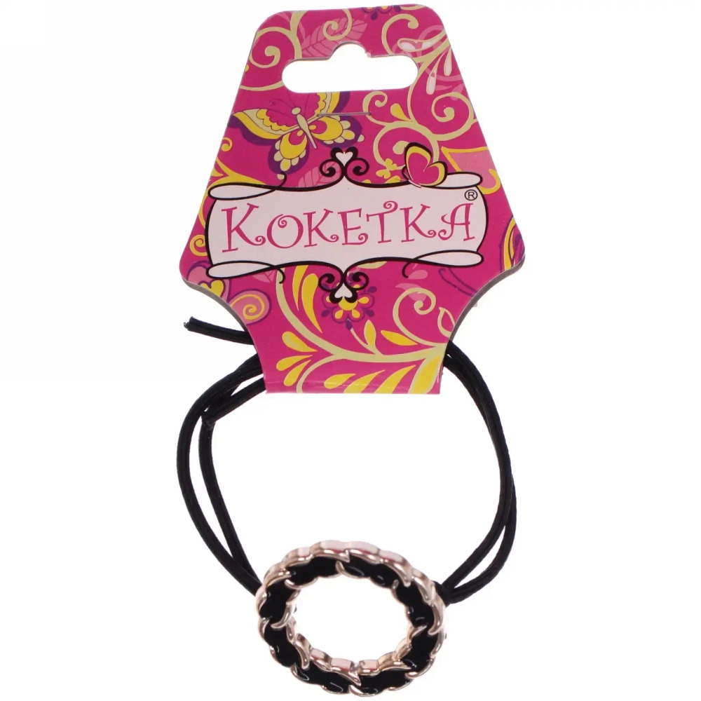 Резинка для волос 1шт «Кокетка - Aks Bambina chain», круг, микс 2 цвета, d-5см