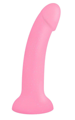 Фаллоимитатор из жидкого силикона Dildolls Glitzy - 17,6 см. (Цвет: розовый)