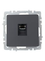 BRITE Розетка компьютерная RJ45 кат.6 РК11-БрГ графит IEK