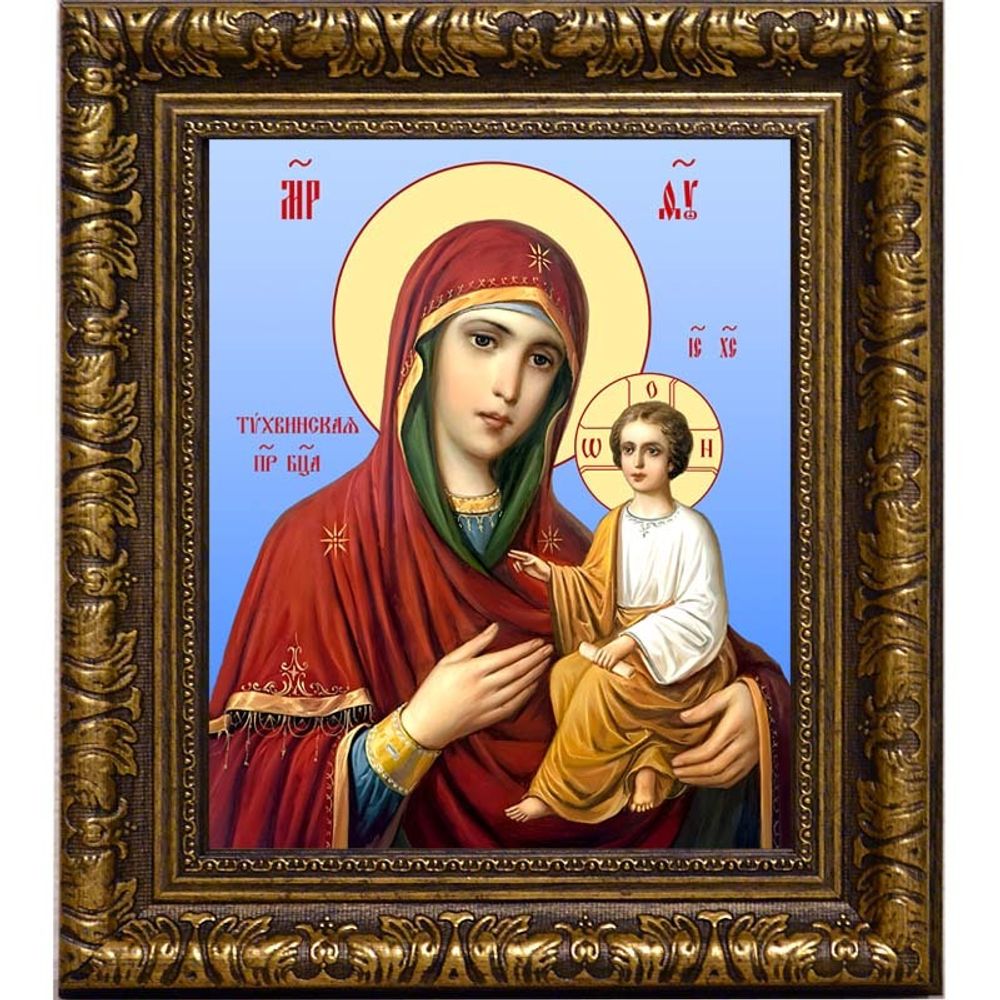 Тихвинская Божья Матерь. Икона на холсте.