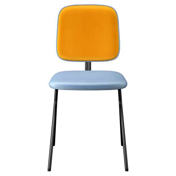 Стул Ror Y, голубой/желтый велюр