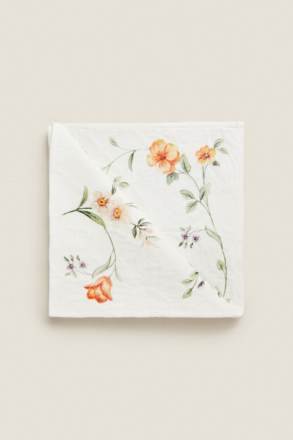 ZARA HOME ЦВЕТОЧНАЯ ЖАККАРДОВАЯ САЛФЕТКА (2 УПАКОВКИ), ЗЕЛЕНЫЙ