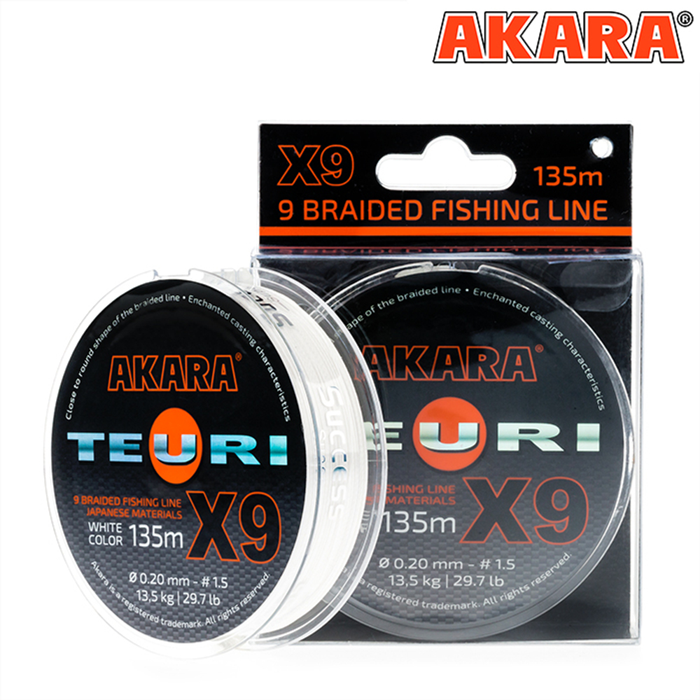 Шнур Akara Teuri X-9 White 135 м 0,15