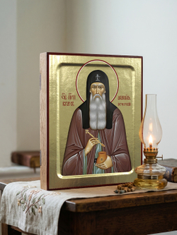 Икона Агапита Печерского, преподобного врача на дереве: 125 х 160 (Синопсисъ)