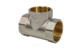Тройник латунь никель Ду 32 (1 1/4") ВР/ВР 9007 ГОСТ 32585-2013 Aquasfera 9007-04