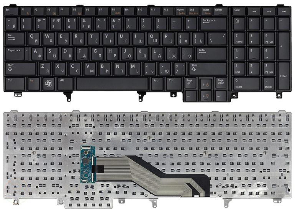 Клавиатура для ноутбука Dell Latitude E6520 E6530 E6540 черная