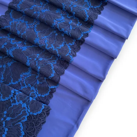 Кружево эластичное темно-синий/ультрамарин 22 см, Китай