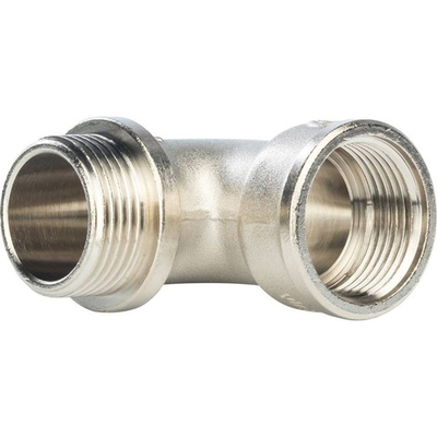 Угольник STOUT никелированный 1" ВР/НР с упором