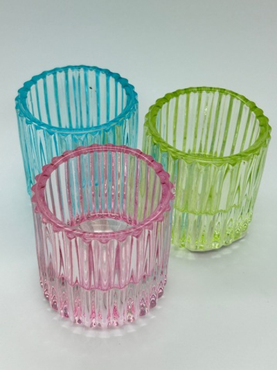 Подсвечник на свечу розовый, зеленый, голубой