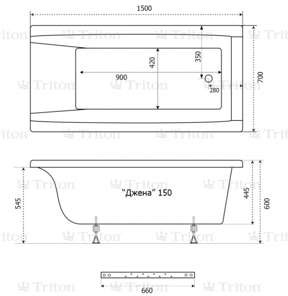 Ванна акриловая Triton Джена