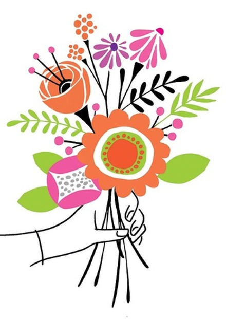 Открытка "Цветы"/5шт 0712.102