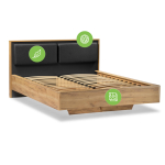 Кровать Woodville Клауд 160х200 парящая дуб крафт золотой, антрацит