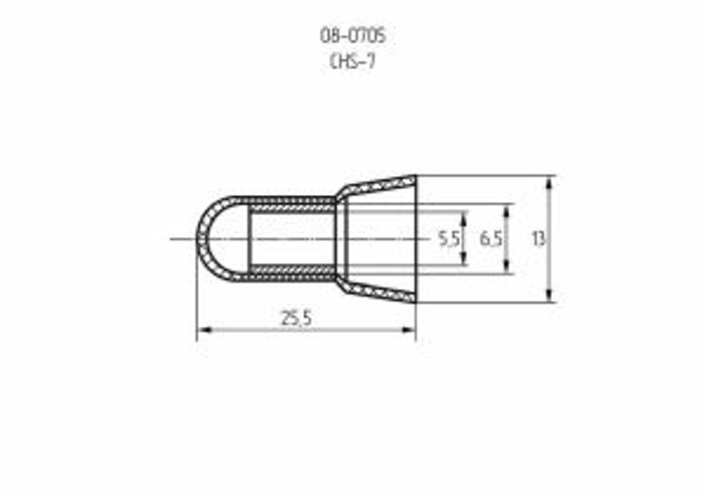 Концевая изолированная заглушка КИЗ-7, ø 5,5 мм (8,0-10,0 мм²) REXANT
