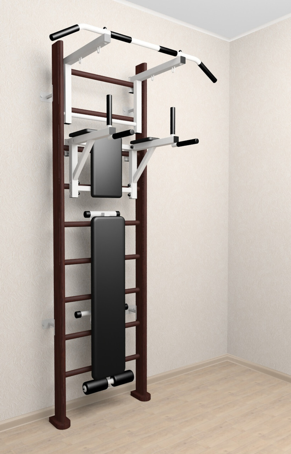 Деревянная шведская стенка Sv Sport 905в (Турник стандарт/Брусья/Скамья)