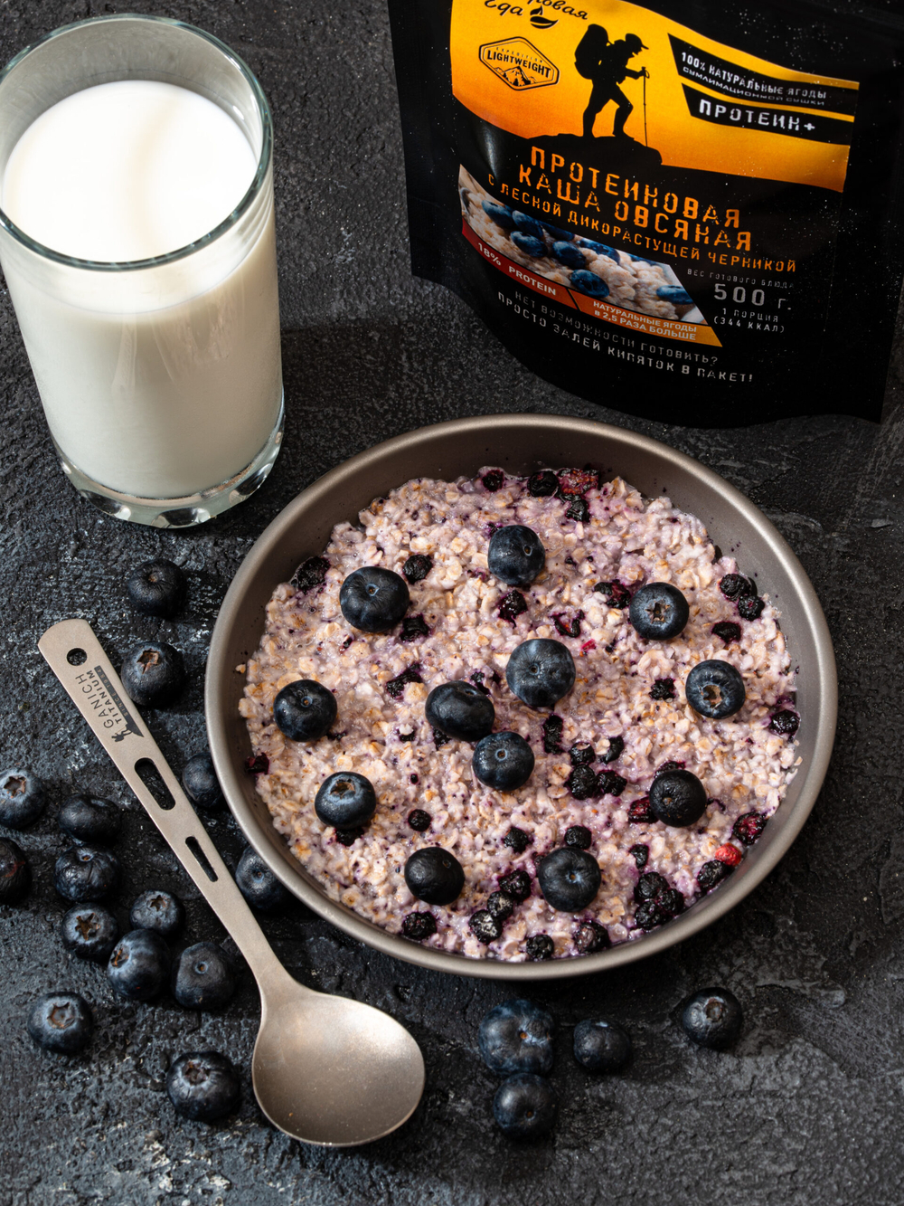 ПРОТЕИНОВАЯ КАША ОВСЯНАЯ С ЛЕСНОЙ ДИКОРАСТУЩЕЙ ЧЕРНИКОЙ 100 ГРАММ