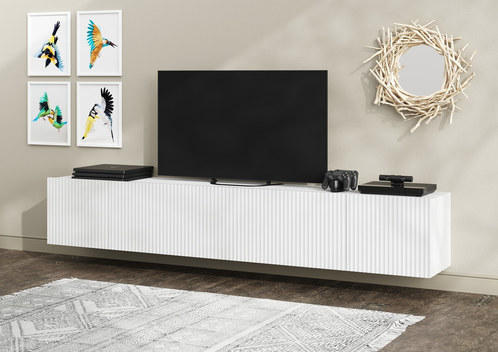 СКАНДИ под TV в гостиную (МДФ) Белый / Белый