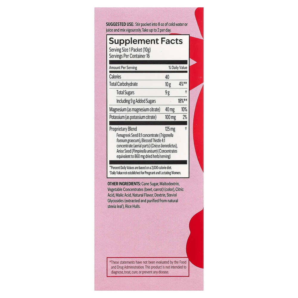 UpSpring, Milkflow®, смесь для приготовления напитка, со вкусом ягод, 16 порционных пакетиков по 10 г (0,35 унции)