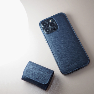 Чехол для iPhone 14 Pro Max из кожи теленка, цвета синий