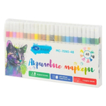 Маркер для скетчинга Basir, акриловый, серия "Котики" на водной основе, 48 цветов