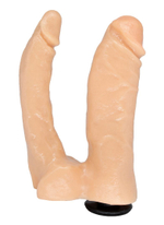 Телесная анально-вагинальная насадка Harness - 15 см. (Цвет: телесный)