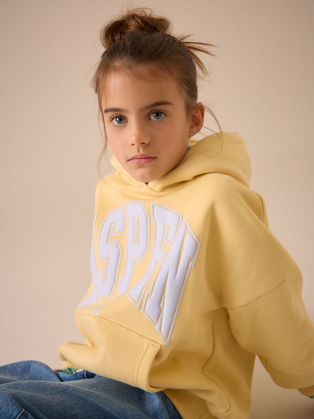 Толстовка с капюшоном для девочки Next E84-490, Желтый