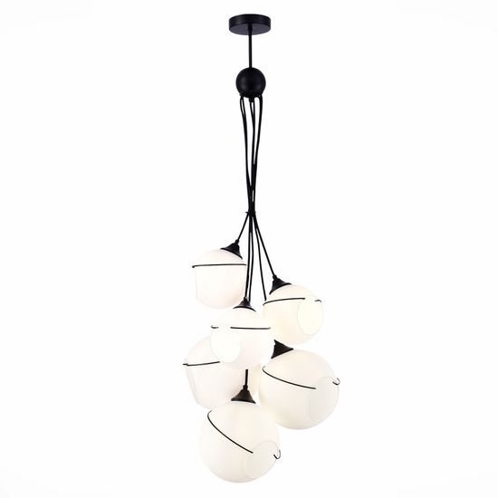 SLE103143-06 Светильник подвесной Черный/Белый E27 6*60W SATTURO