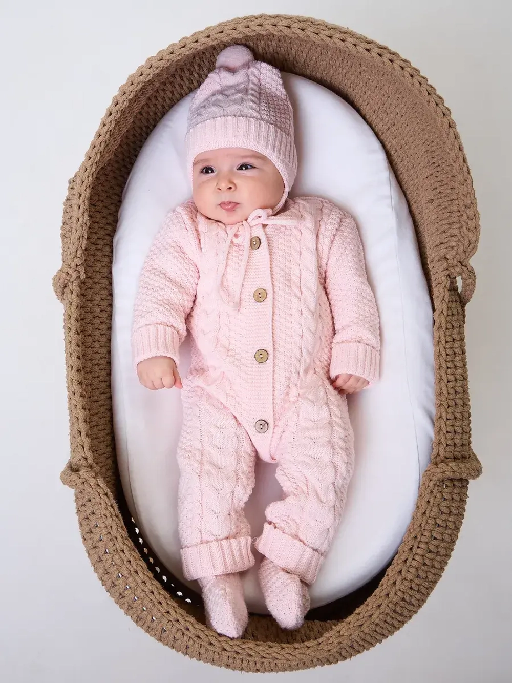 вязаный комбинезон для новорожденных